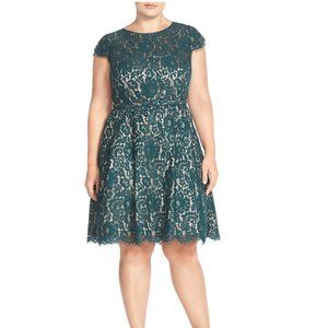 Eliza J  Cap Sleeve Lace Fit & Flare Dress
